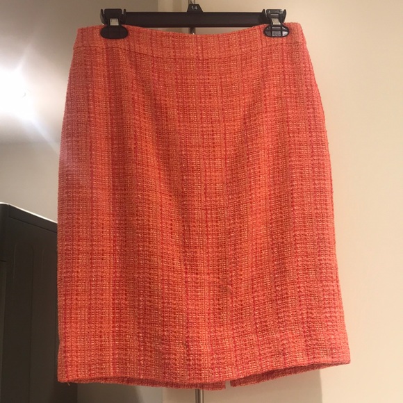 J. Crew Dresses & Skirts - J. Crew women’s tweed skirt in coral neon
